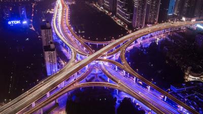 Road night city light image 4k wallpaper