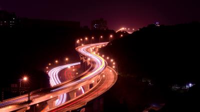 Roads long exposure winding 4k wallpaper