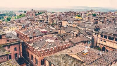 Roof city architecture 4k wallpaper