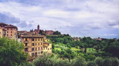 Siena italy province trees buildings 4k wallpaper