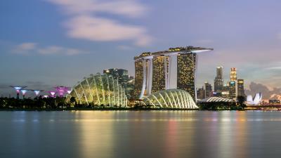 Singapore skyscrapers panorama 4k wallpaper