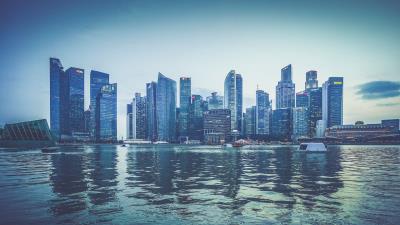 Singapore skyscrapers shore architecture 4k wallpaper