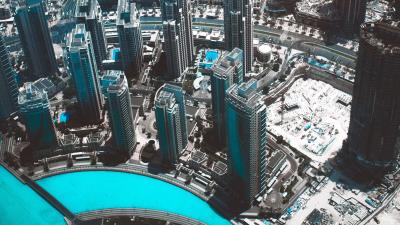 Skyscrapers top view burj khalifa 4k wallpaper