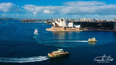Sydney opera house theater harbor 4k wallpaper
