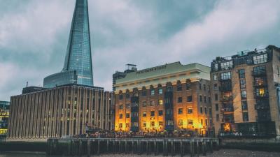 Thames london buildings night 4k wallpaper