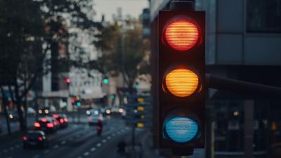 Traffic light city light 4k wallpaper
