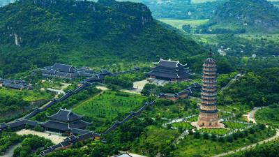 Trang an bai dinh landscape top view 4k wallpaper