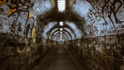 Tunnel underground abandoned 4k wallpaper
