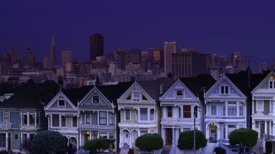 Usa san francisco night blue sky moo 4k wallpaper