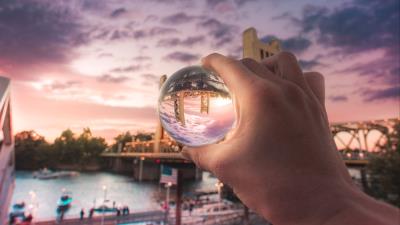 Ball hand bridge 4k wallpaper