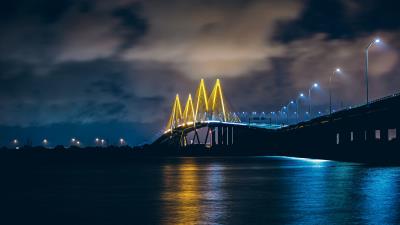 Baytown united states bridge night 4k wallpaper