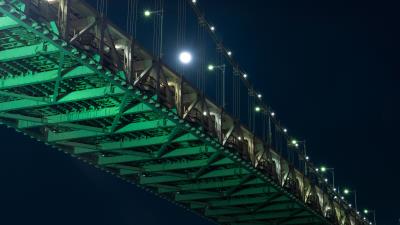 Bridge lighting construction 4k wallpaper