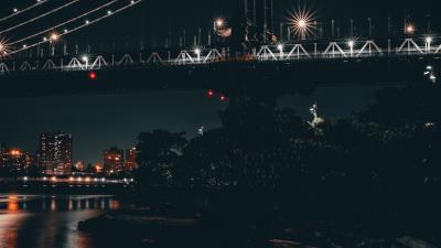 Bridge night backlight 4k wallpaper