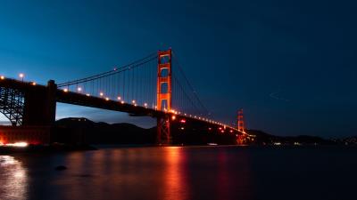 Bridge night lights 4k wallpaper