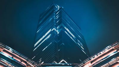 Building architecture bottom view city 4k wallpaper