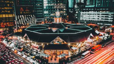 Building metropolis skyscrapers 4k wallpaper