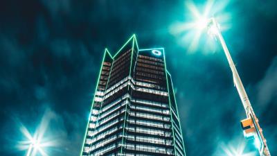 Building night city neon 4k wallpaper