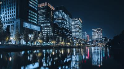 Building night city skyscraper 4k wallpaper