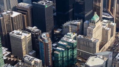 Buildings aerial view roofs 4k wallpaper