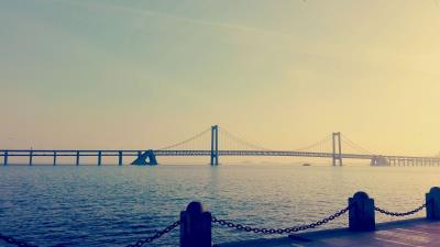 China dalian bridge bay sea 4k wallpaper