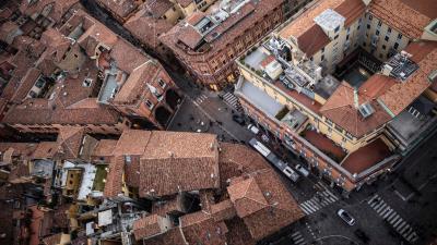 City aerial view street 4k wallpaper