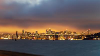 City bridge lights 4k wallpaper