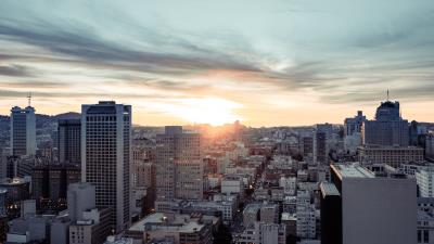 City dawn metropolis 4k wallpaper