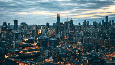 City evening lights 4k wallpaper