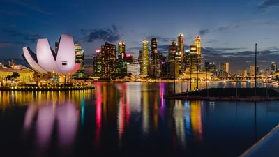 City night buildings 4k wallpaper