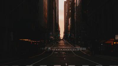 City road buildings 4k wallpaper