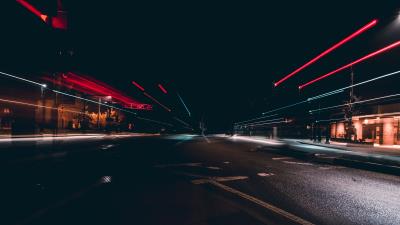 City road lighting 4k wallpaper