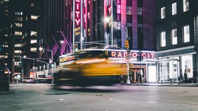 City street night 4k wallpaper