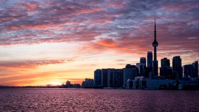 City sunset sky 4k wallpaper