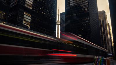 City traffic long exposure 4k wallpaper