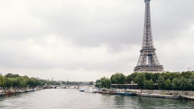 Eiffel tower paris france river architecture 4k wallpaper