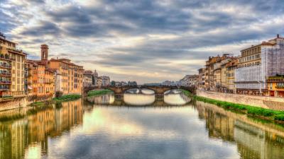 Florence italy bridge river hdr 4k wallpaper