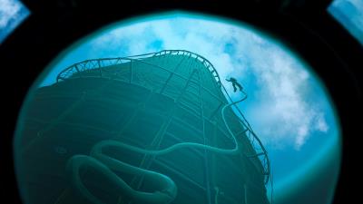 Astronaut porthole gravity art 4k wallpaper