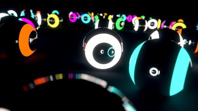 Ball glow multicolored 4k wallpaper