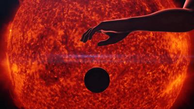 Ball hand sun 4k wallpaper