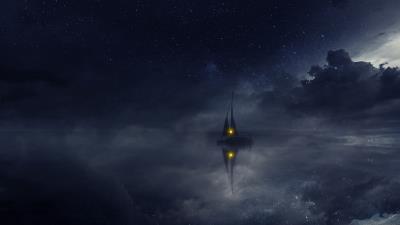 Boat water clouds 4k wallpaper