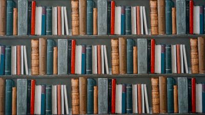 Books shelf graffiti 4k wallpaper