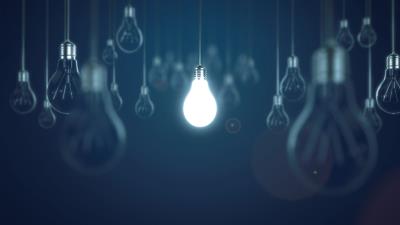 Bulbs glow blue 4k wallpaper