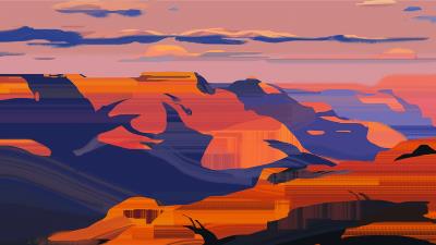 Canyon caves relief 4k wallpaper