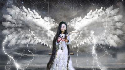 Child angel surrealism 4k wallpaper