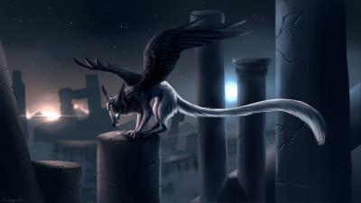 Creature wings fantastic 4k wallpaper