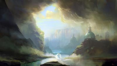 Dome architecture clouds 4k wallpaper