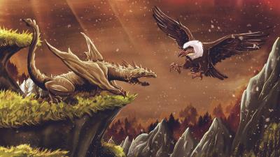 Dragon vulture bird 4k wallpaper