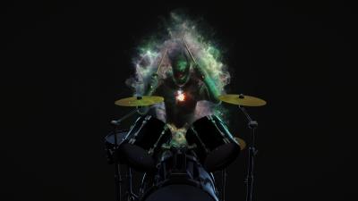 Drummer drums space 4k wallpaper