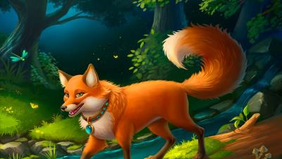 Fox forest fairy tale 4k wallpaper