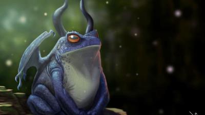 Frog dragon horns 4k wallpaper